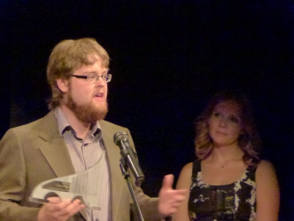 Charlie Peters in accepts the SATAward for Outstanding Emerging Artist 2013